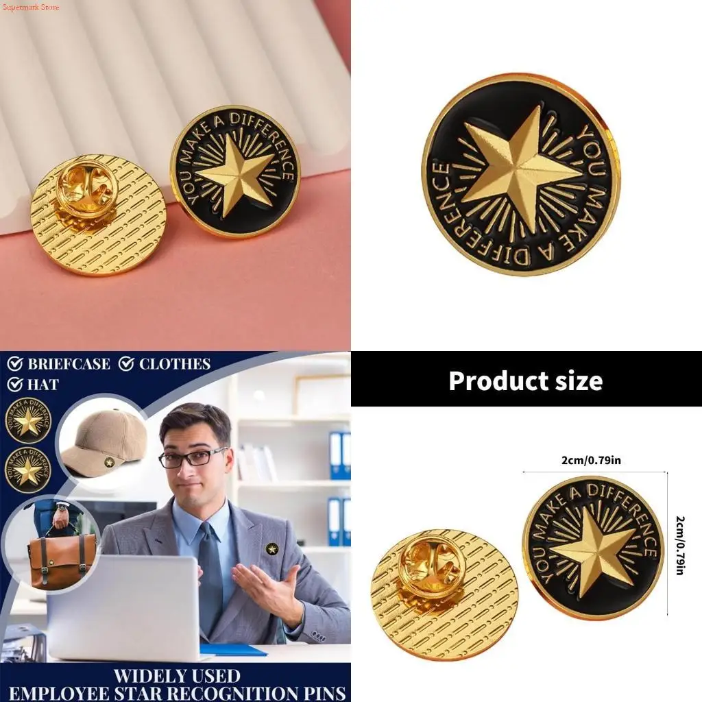 Q5WE Novelty Star Lapel Pin in Sturdy Alloy Easy to Wear for Parties Supplies and Stage Performances Home Accessory