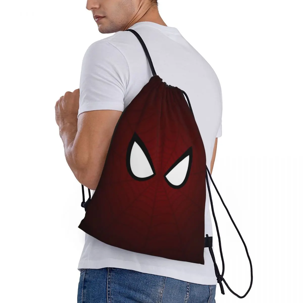 Drawstring bag Storage Portable Handbags Spider Man Grocery Shopping Shoulder bags foldable Travel Bag