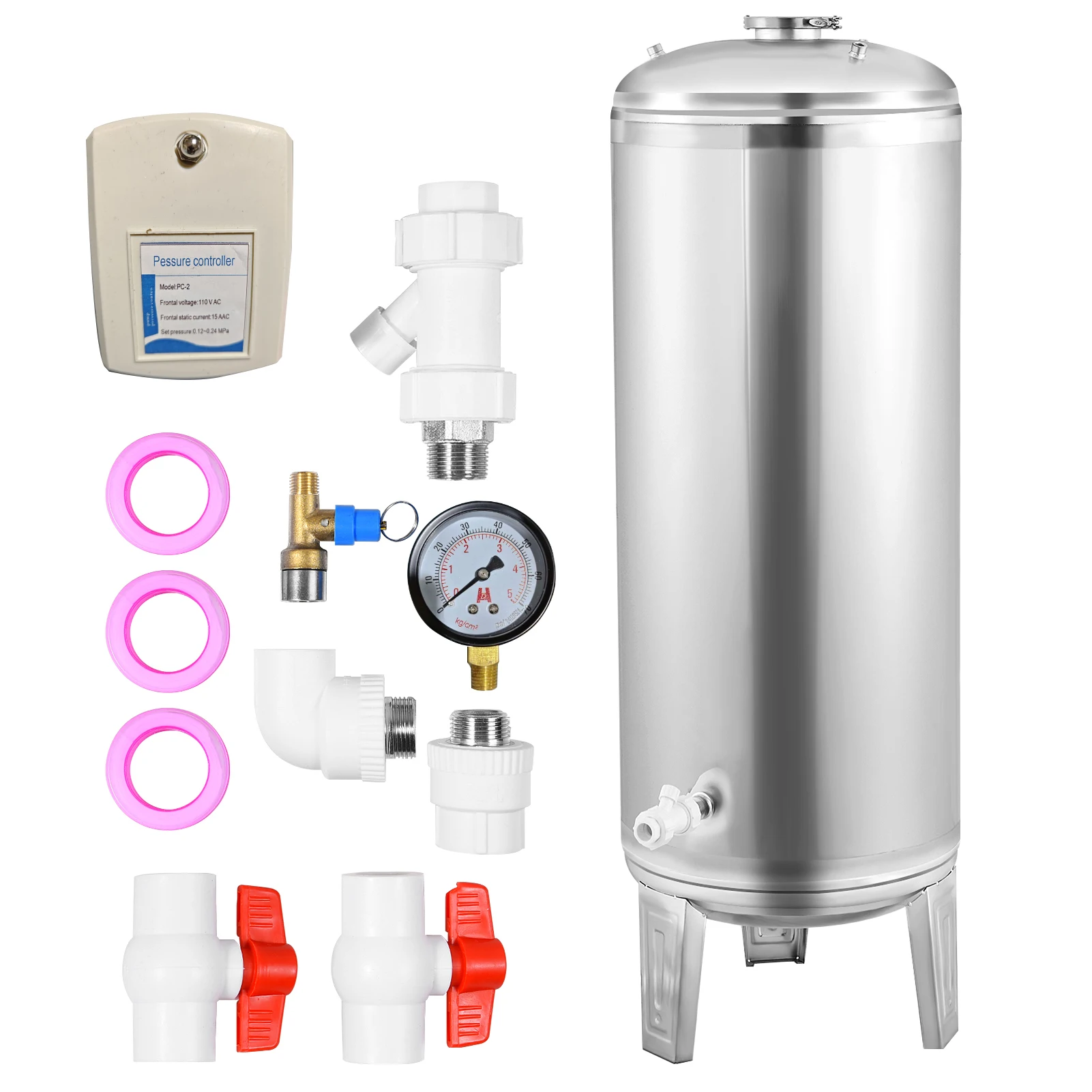 

Резервуар под давлением воды в скважине, монтажный комплект усилителя давления в сборе объемом 100 л для дома, фермы, лестницы, сада, кухни