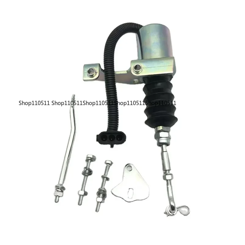 12V Shutdown Stop Solenoid 3740055 75366GT, Engine Cut-off Solenoid for JLG 40H 60H & Deutz F3L912 Machinery Replacement