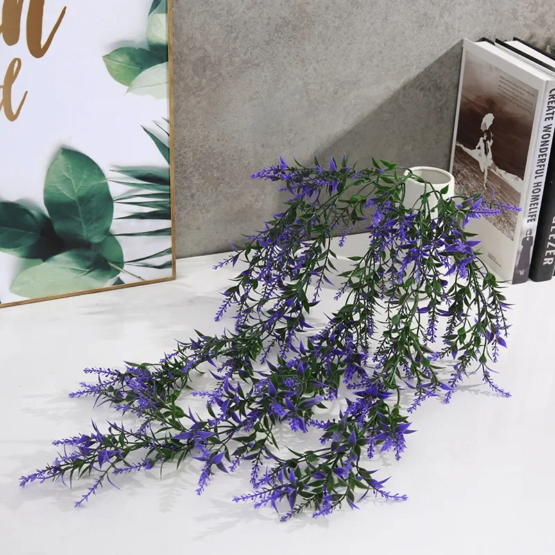 80cm Artificial Rattan Lavender Wall Hanging Wedding Home Decoration Fake Hanging Plant Vine Home Outdoor Decorative Flower