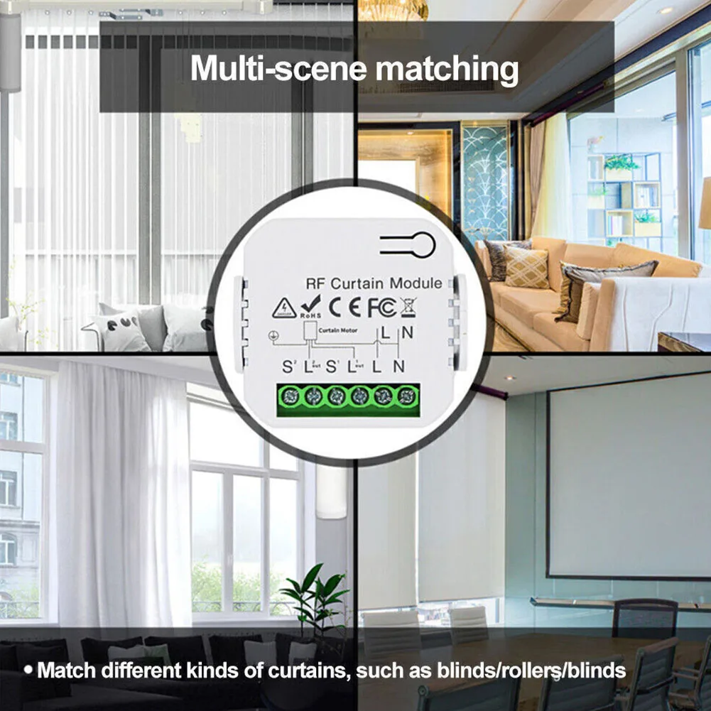 Kit de Control de persiana enrollable, interruptor de cortina, Control remoto RF, WiFi, Graffiti