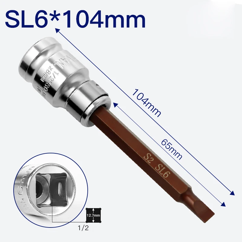 Imagem -04 - Polegada Unidade Entalhada Bit Soquete Conjunto Métrica Plana Chave de Fenda Bits Soquetes Ferramentas Manuais Chave de Fenda Rápida Soquete Junção Sl5 a Sl10 Peças