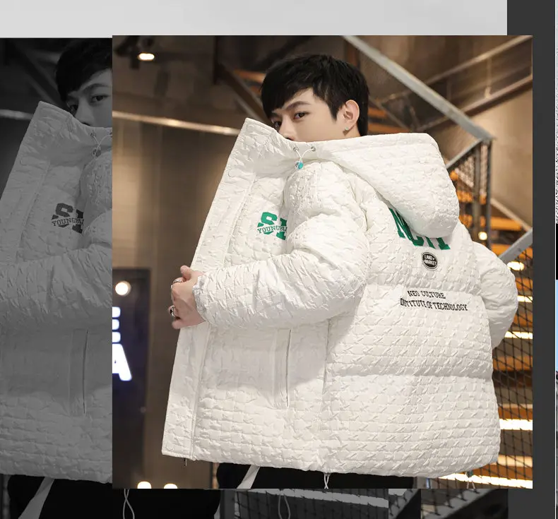 Winter Trendy Parkas Cotton-padded Coats Jacket Men Parkas Outdoor Hooded Coat Casual Windbreaker Thick Warm Coat