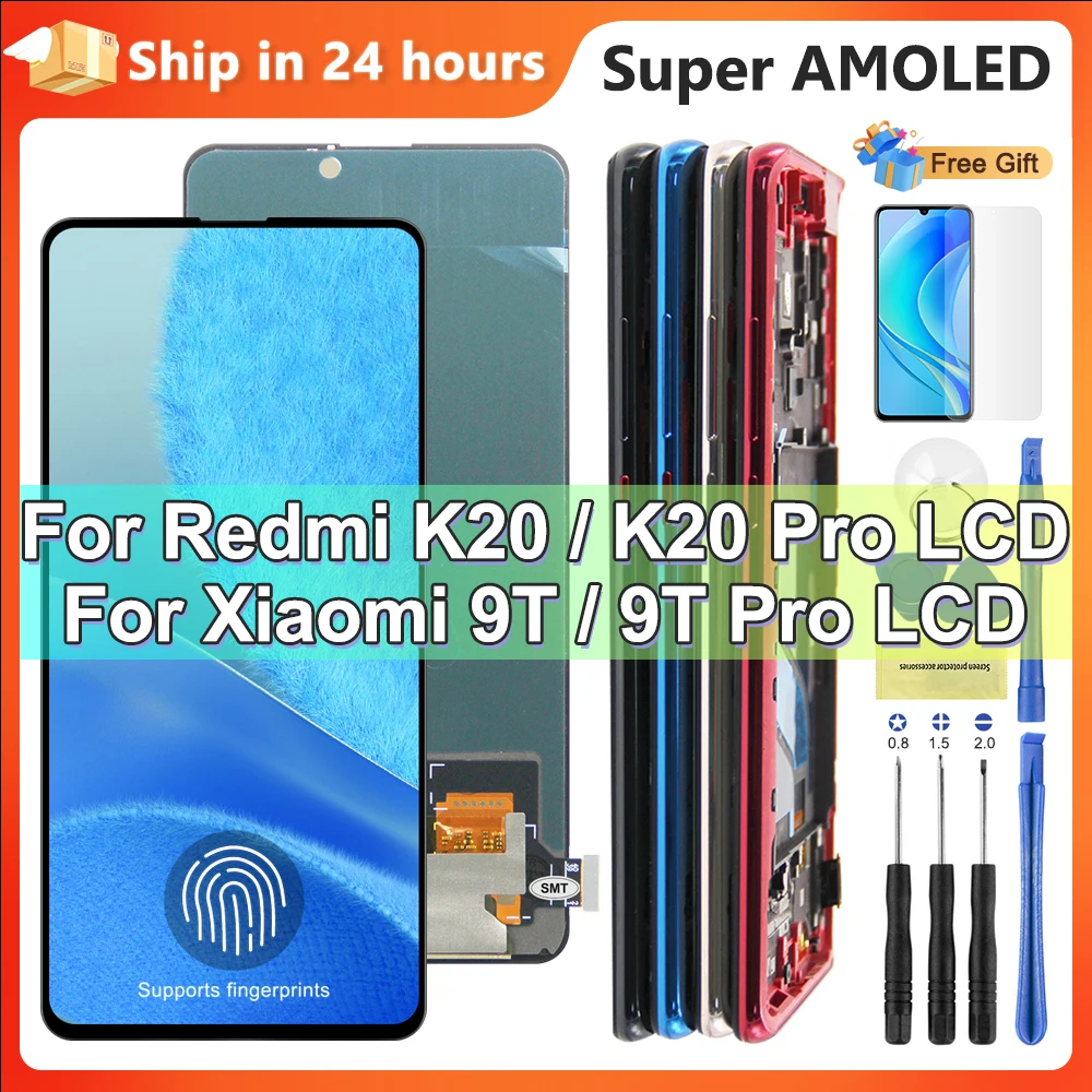 Super AMOLED For Xiaomi Mi 9T / 9T Pro LCD Display Touch Screen Digitizer for Xiaomi Redmi K20 / K20 Pro Screen Replacement Part