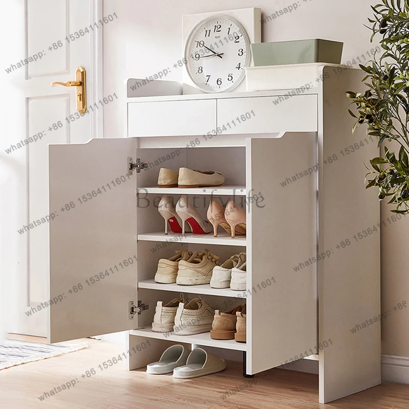 LD Vertical Organizer Shoe Cabinet Storage Mobile Shelves Wooden Shoe Shelf Show College Dorm Essentials Muebles