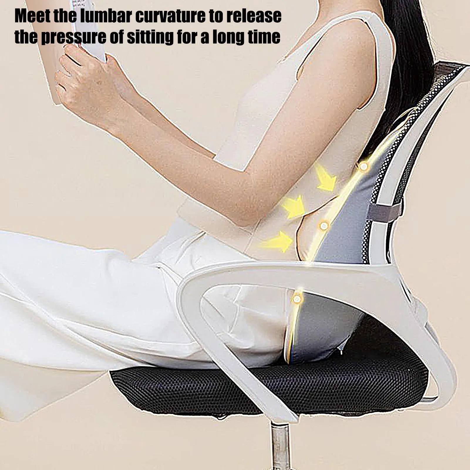 Lumbar Support Pillow For Car Ergonomic Lumbar Pillow Adjustable Corrector For Wheelchair Long Pregnancy Driving Sitting