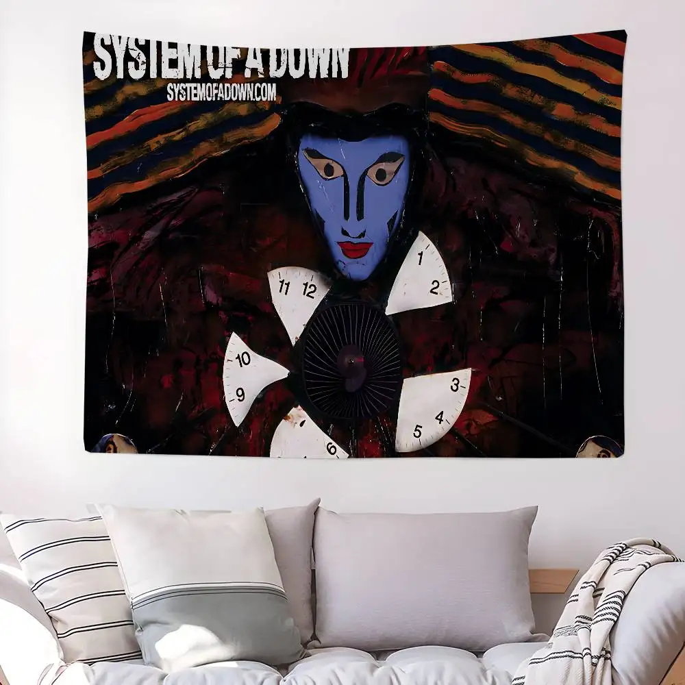 S-System Of A D-Down Band Colorful Tapestry Wall Hanging Hanging Tarot Hippie Wall Rugs Dorm Wall Art Decor