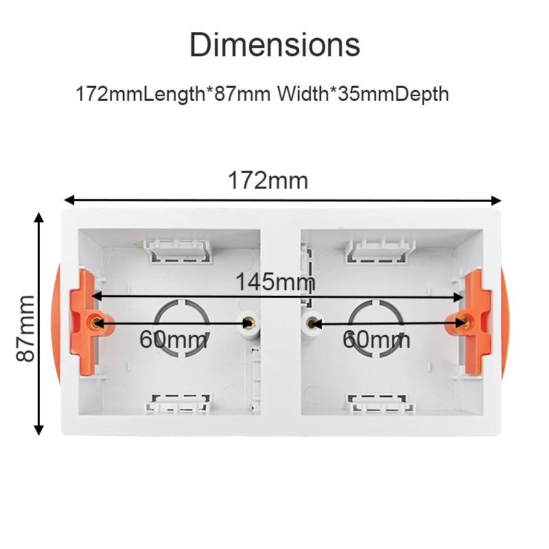 2 pudełka na suchą podszewkę do płyty gipsowe płyt gipsowo-kartonowych o głębokości 35mm 172*86mm przełącznik do montażu ściennego pudełko gniazdo