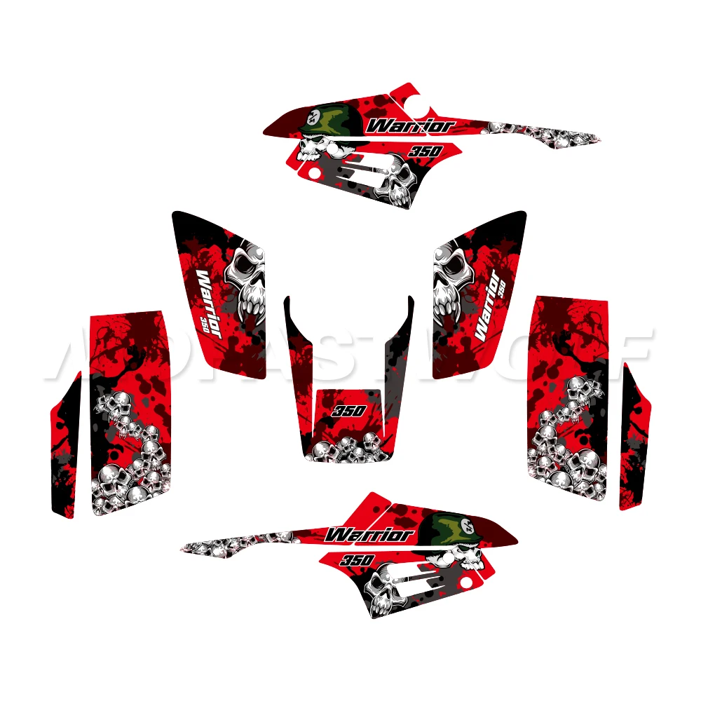 ATV مجموعة الرسم الكامل الشارات ملصقات خلفية صالح لياماها المحارب 350 YFM350X 1987- 2004 2000 2001 2002 2003 #3