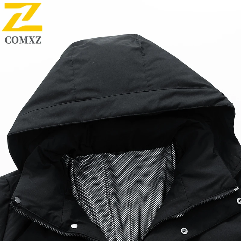 COMXZ Men Down Jacket New Luxury Outdoor Working ThickeneLong Down Jacket Fashion Business Casual Lightweight Warm Winter Parka