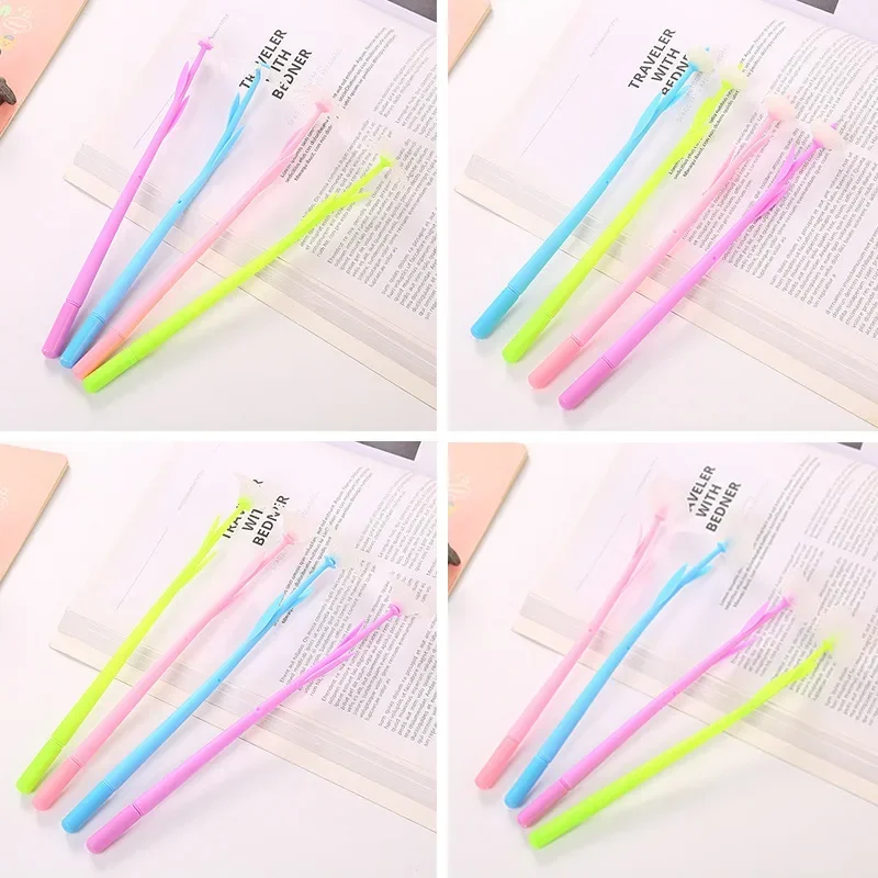 A 50PCS Creative Sun Color Changing Flower Rollerball Pen Cute Learning Stationery Water Color Changing Flower Pen