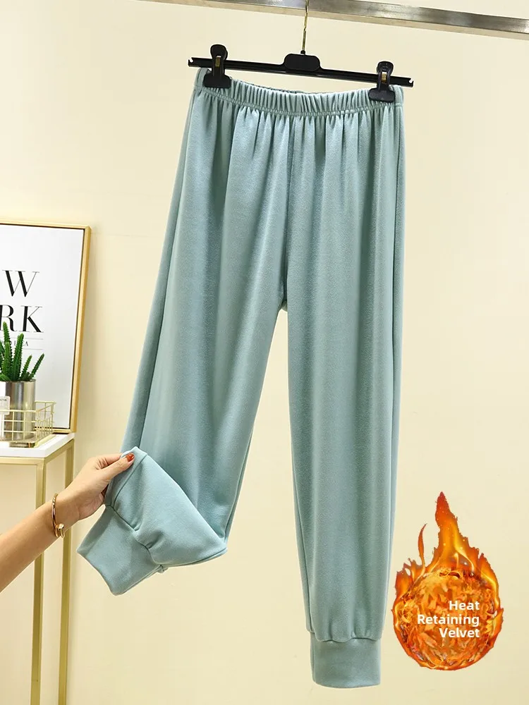 Pantalon taille haute décontracté pour femme, coupe ample, Dervo, couleur, grande taille, pantalon de sport avec Fce, hiver