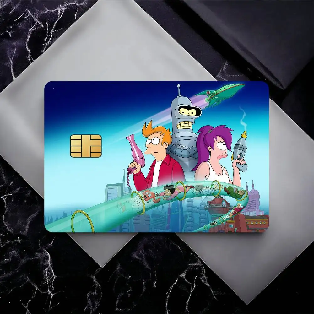 Cartoon F-Futurama Credit Card Skin Stickers for Bank Card Bus Metro Card Sticker Waterproof Gift