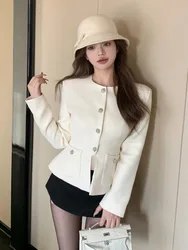 Set di 2 pezzi profumati piccoli di alta qualità completi da donna cappotto di giacca di moda coreana + set di pantaloni eleganti francesi a due pezzi