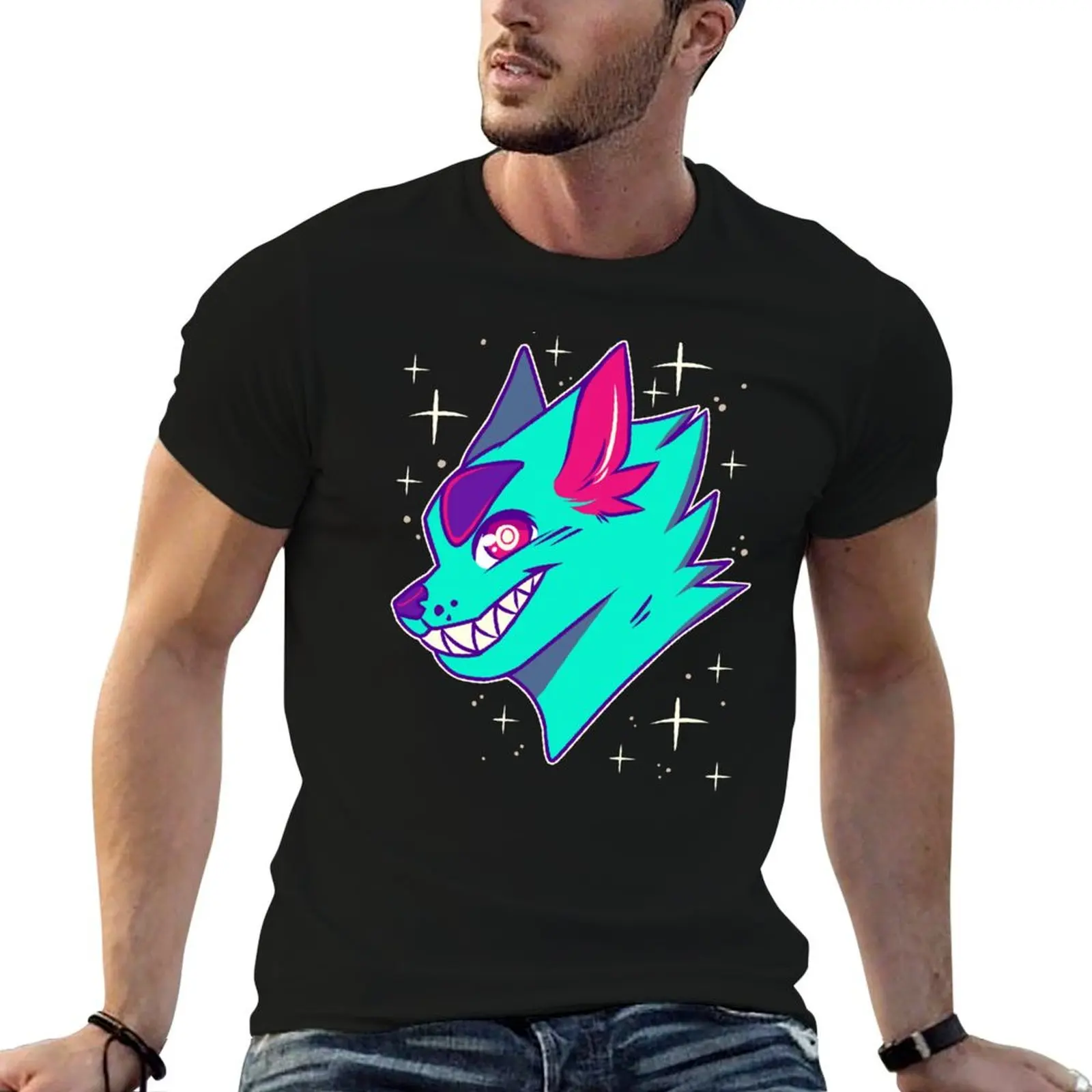 

Space Wolf T-Shirt graphic t shirts vintage clothes sports fans cotton t shirt men