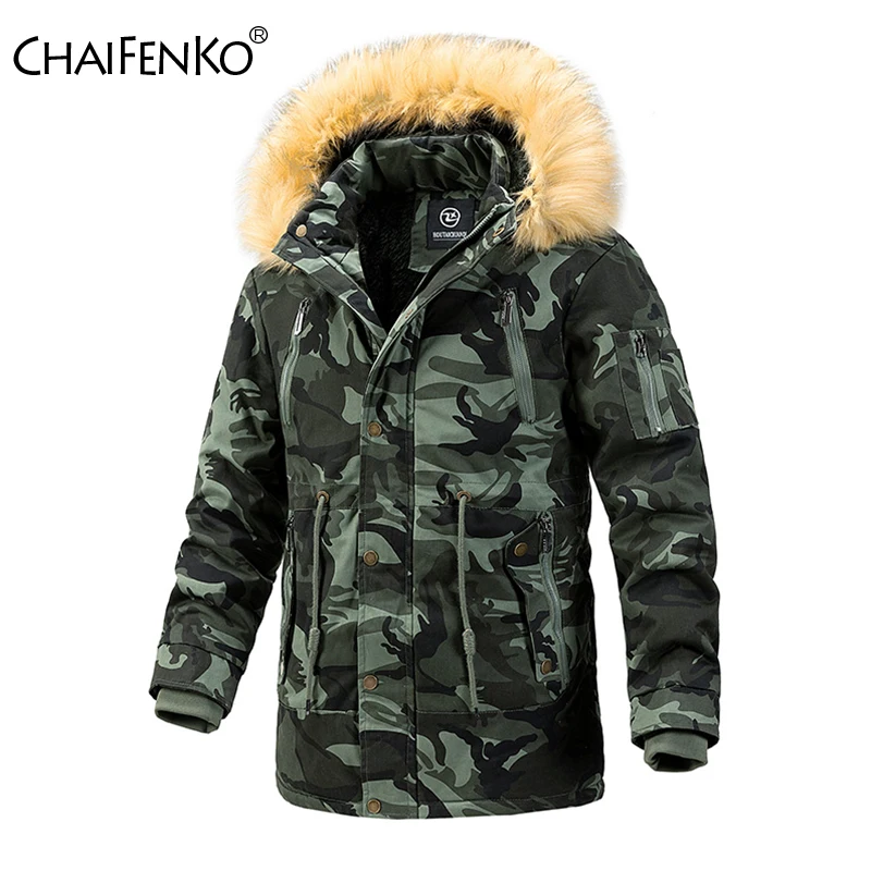 Winter Man Removable Hat Cotton Clothes New Fleece Thickening Camouflage Parkas Outdoor Keep Warm Medium Long Styles Man Coats