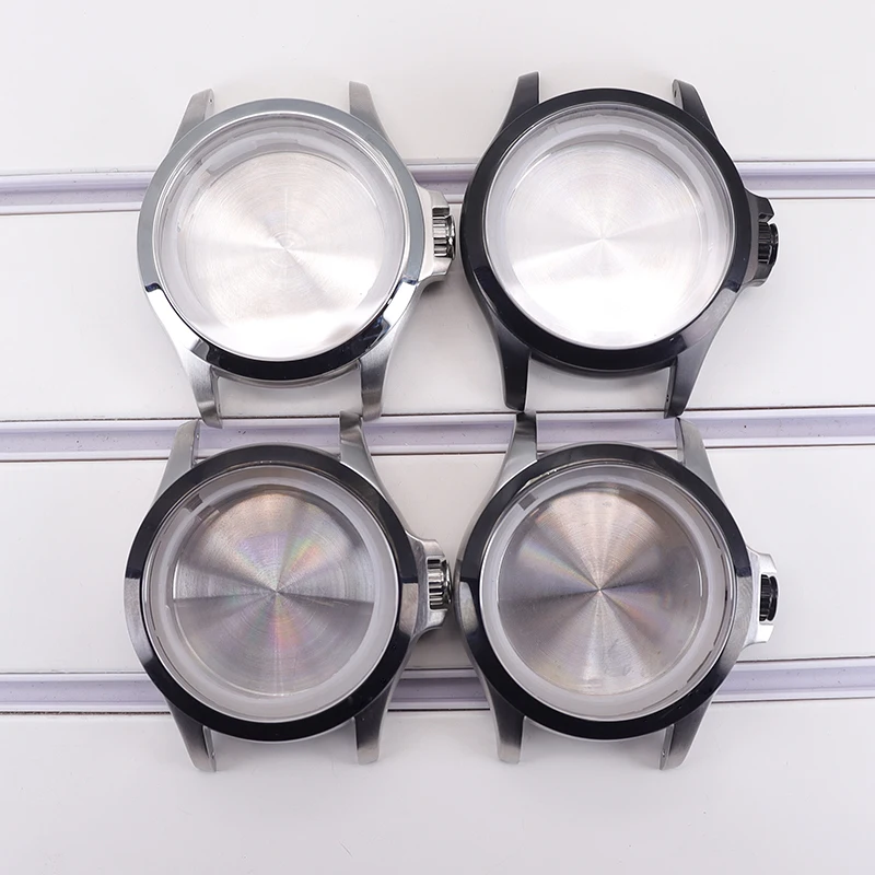 

41mm Watch 316L stainless Steel Case Sapphire Glas FashionWaterproof Parts For Seiko nh35 nh36 Movement 34mm Dial Screw-in Crown