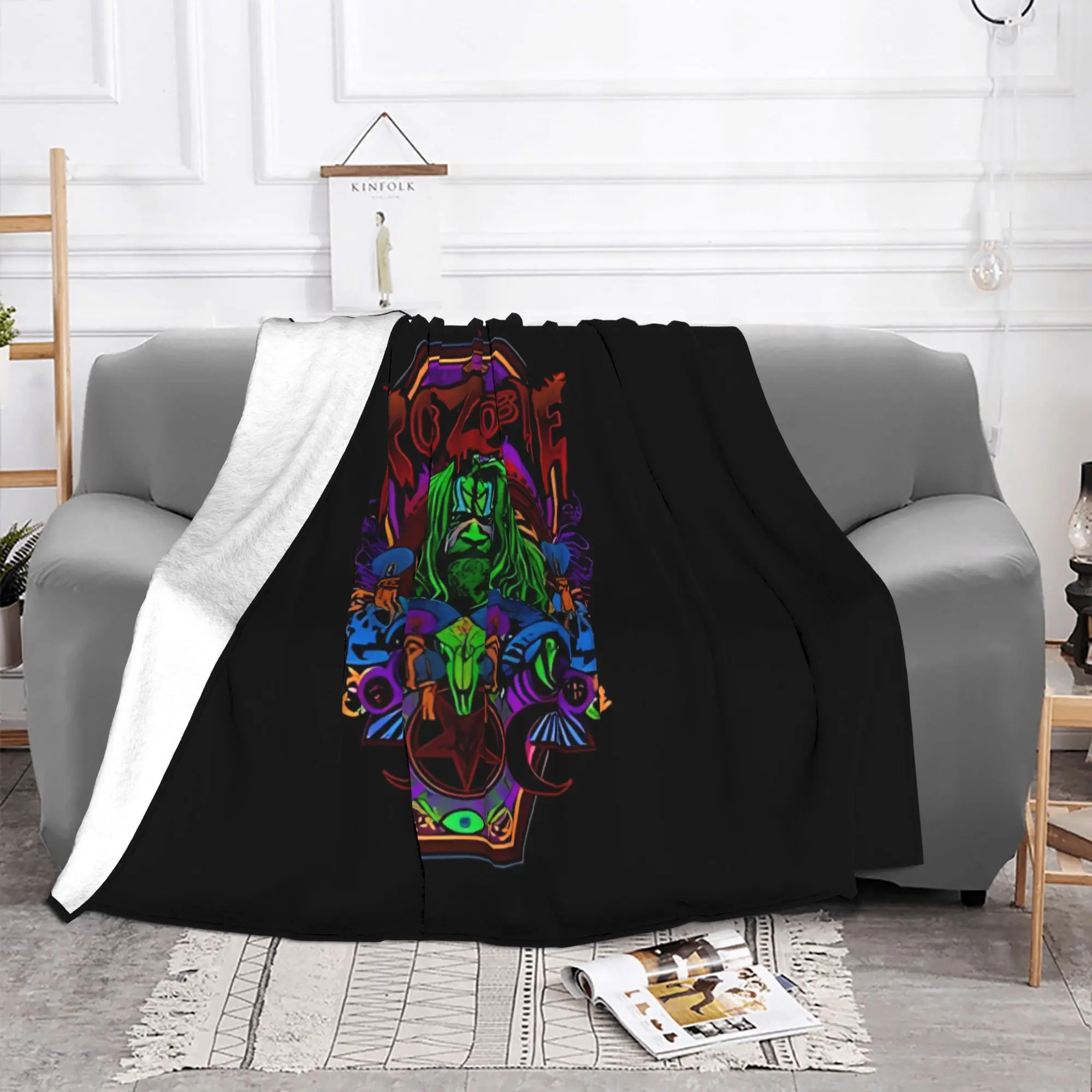 1PC  Room Decor Man Movie Horror Music 90S  Halloween Blanket Throw Blanket New the robzombie Novelty Warm Blanket All Season