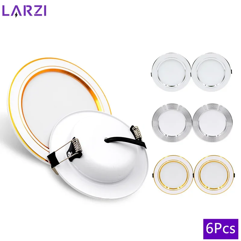 6pcs LED Downlight 110V 220V DC12V 24V Ceiling Light 5W-18W Recessed Led Down Light Round Panel Light Spotlight Indoor Lighting