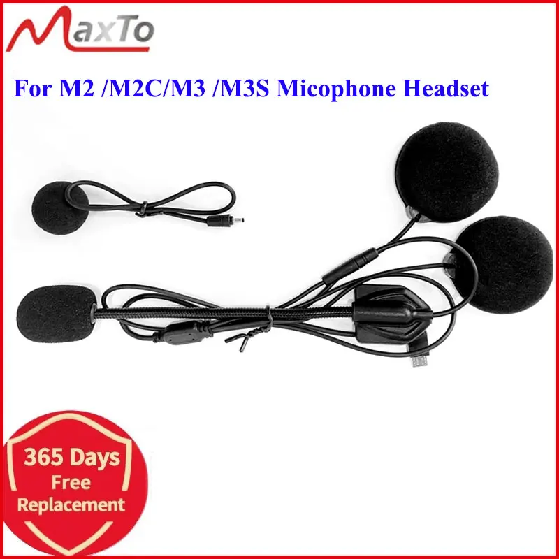 Maxto M2 M2C M3 M3S Accessories Headphone Microphone 2 in1 Earphone Suit for Motorcycle Full Half Face Integral Open Helmet