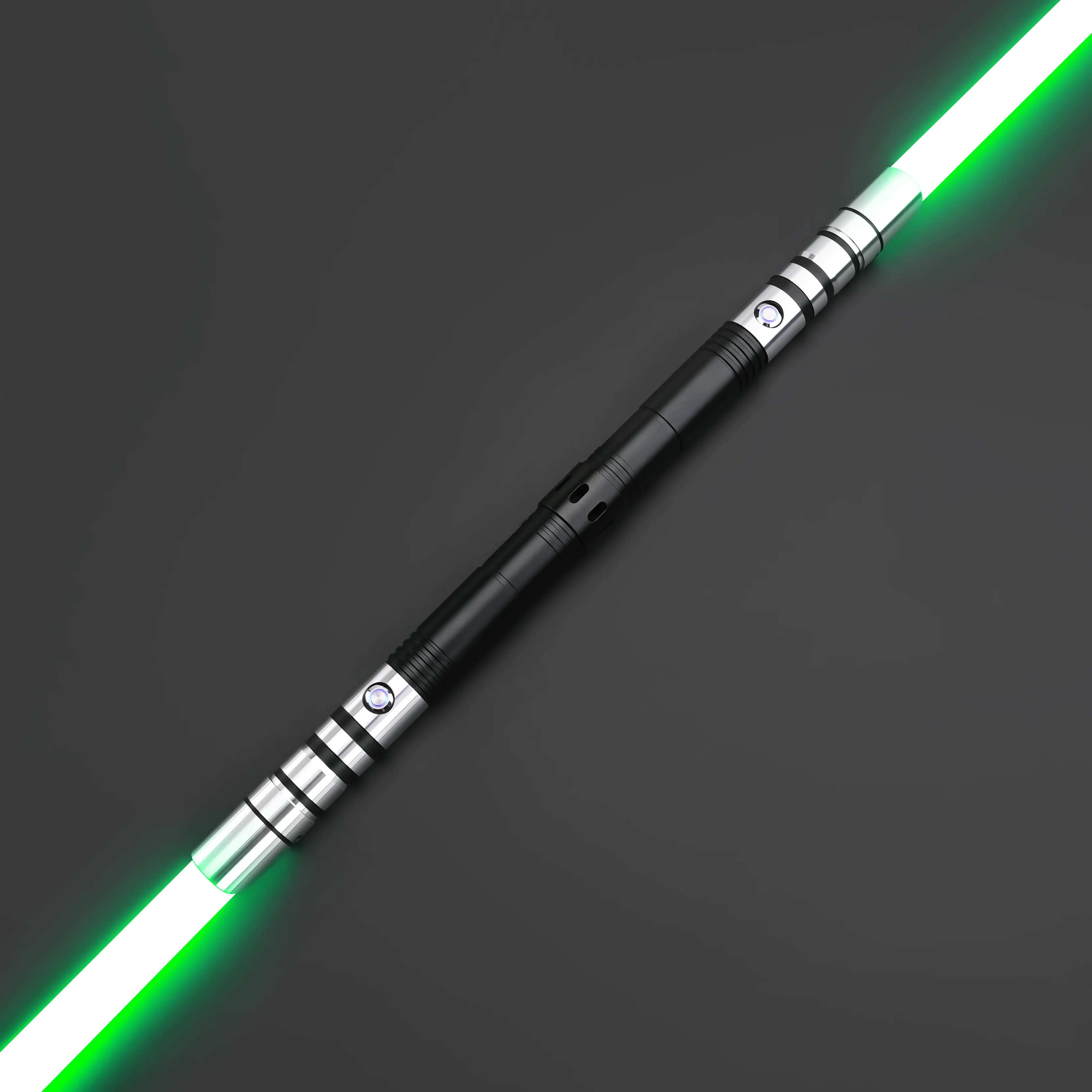Txqsaber dupla borda a02 duelo pesado rgb 12 cores combate jedi sabre espada blaster brinquedo luminoso laser cosplay controle de gestos