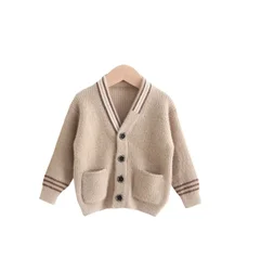 Baby Boys Cardigan Knitted Baby Kids Sweaters V-neck Kids Jumper Cardigans Woolen Boys Girls Sweater Toddler Cardigan Sweater