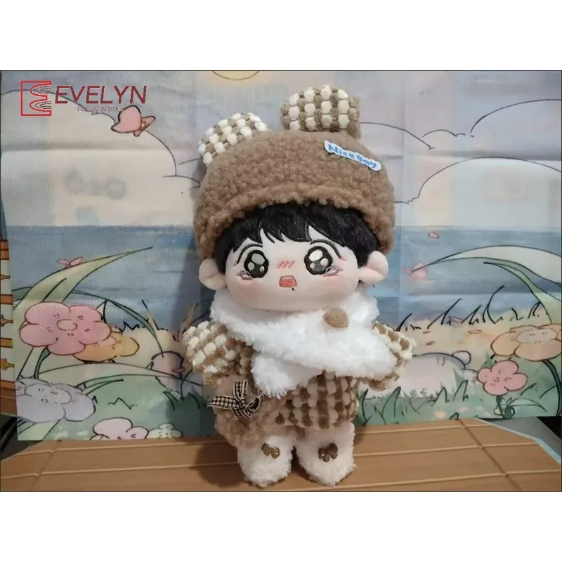 Evelyn 20 cm katoenen poppenkleding eindeloze crème warme pluche schattige serie kledingset