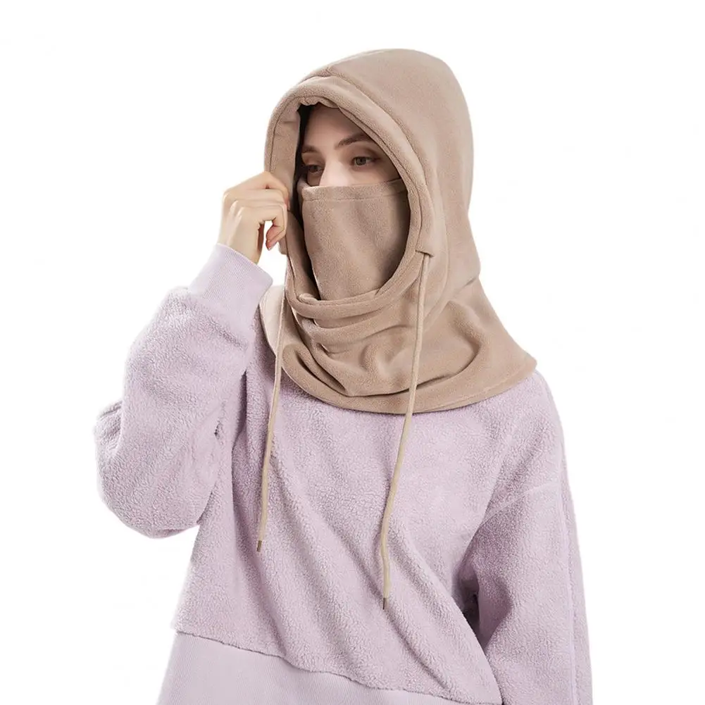 Unisex-Winter-Kopfbedeckung, winddicht, wärmeisolierend, für Herren und Damen, verstellbarer Wetter-Gesichtsschutz mit Kordelzug für den Winter