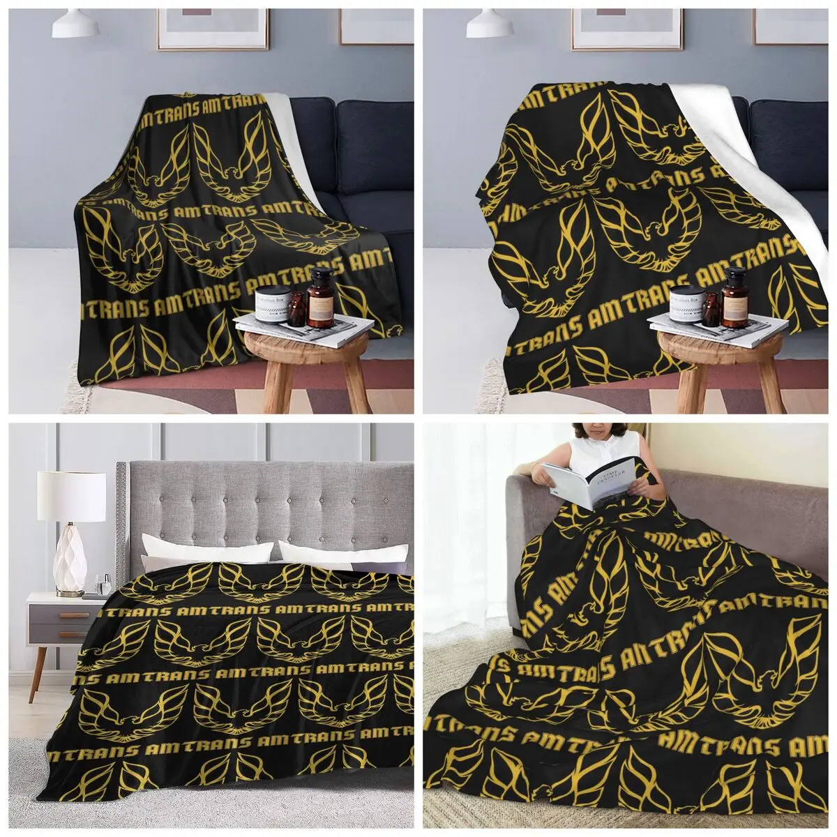 Trans Am Firebird Bandit Golden Blanket Soft Warm Flannel Throw Blanket Bedspread for Bed Travel Home Sofa