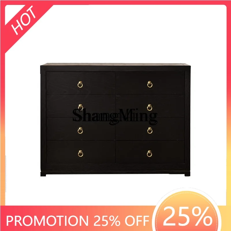 

ZYY New Chinese Style Factory Drawer Cabinet Solid Wood Storage Cabinet Model Room Living Room Decorative Hallway Cabinet