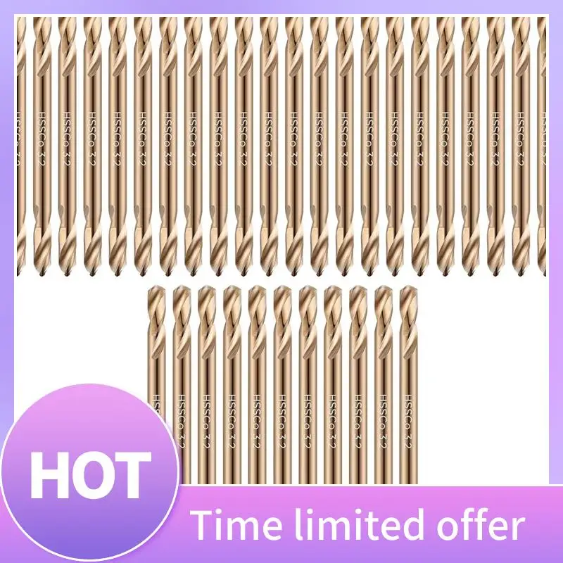 

B69C Cobalt Drill Bits Double End Drill Bits For Hardened Steel Wood Cast High Speed Metal Drill Bit(3/16 Inch, 30 Pcs)
