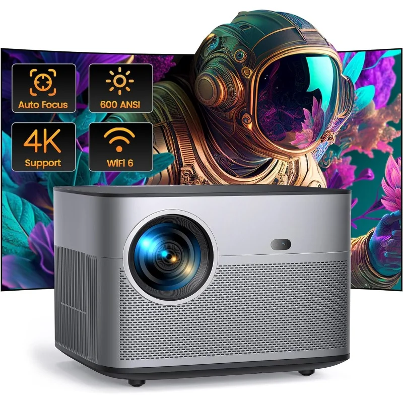 4K Projector with WiFi 6 and Bluetooth 5.2, FHD Native 1080P WiMiUS P64 Outdoor Movie Proyector, 50% Zoom, Home Projector