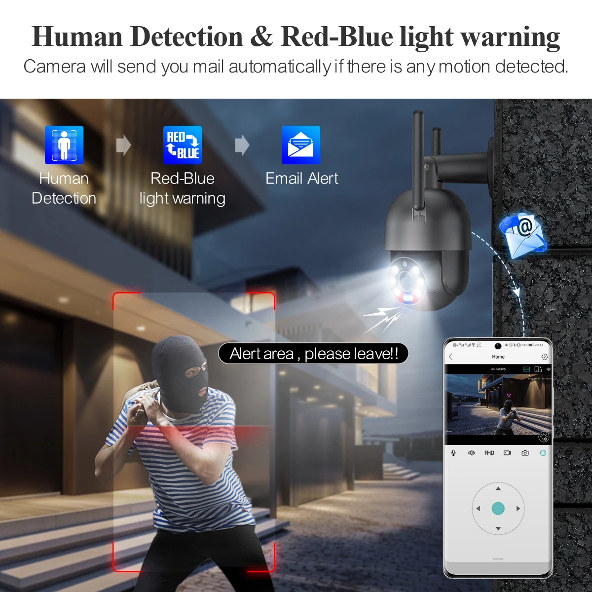 Imagem -02 - Techage 8mp 4k 2k Ptz Security Wireless ip Câmera Video Surveillance Wifi Câmera Outdoor ai Red-blue Light Alarm Human Detected