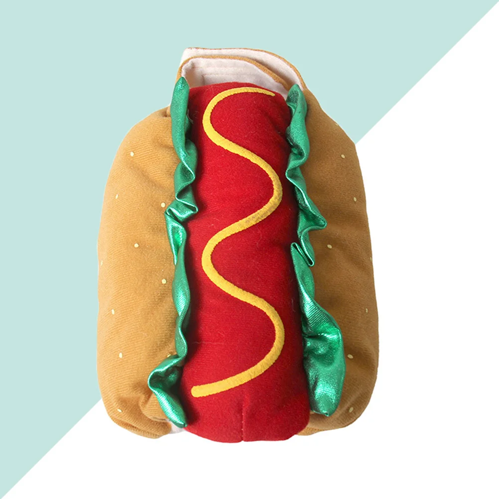 

Hot Dog Burger Transformation Costume For Pets Elastic Neck Puppy Cat Halloween Christmas Dress Up Party Cosplay Outfit