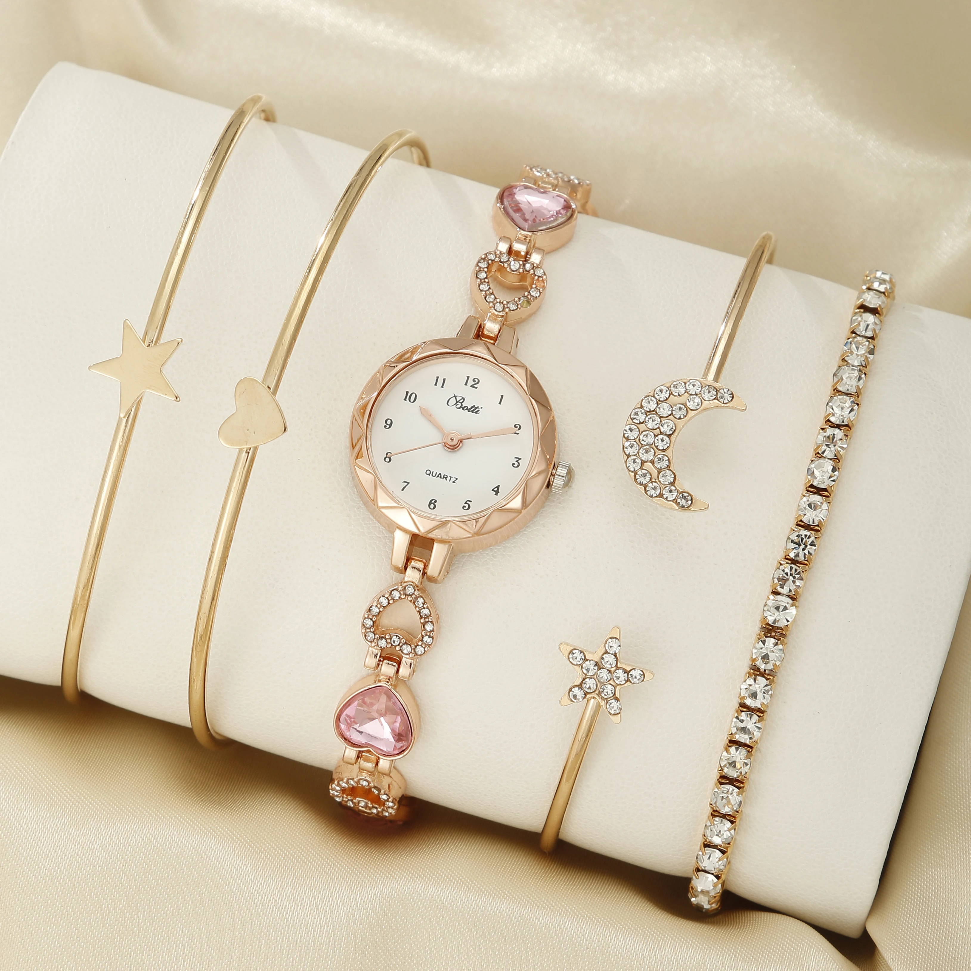 

Эксклюзивный женский универсальный изысканный модный комплект часов из 5 предметов для повседневной носки и подарков