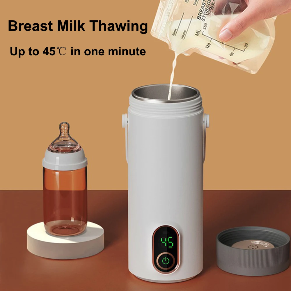 Portable Wireless Rechargeable Water Heating Kettle,Baby Breast Warmer,400ML 27000mAh 24V 300W Outdoor Water Boiling Cup Bottle