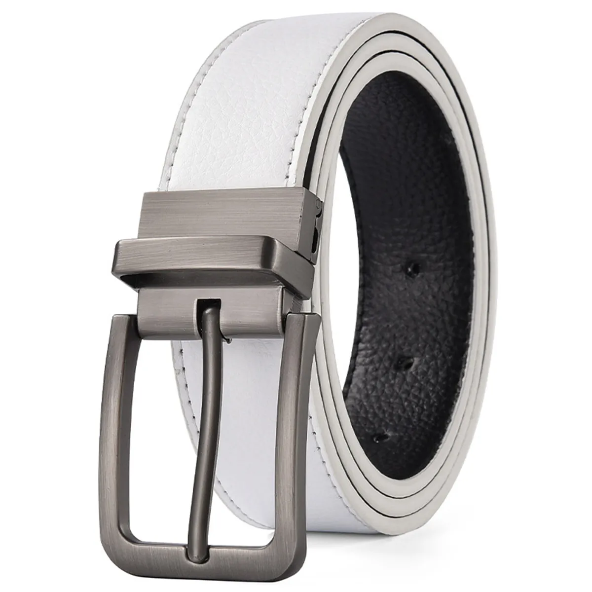 عكسها دبوس مشبك أحزمة رجالية بو الجلود حزام الذكور للرجل جودة عالية مصمم موضة الجينز حزام الخصر الأعمال الفاخرة