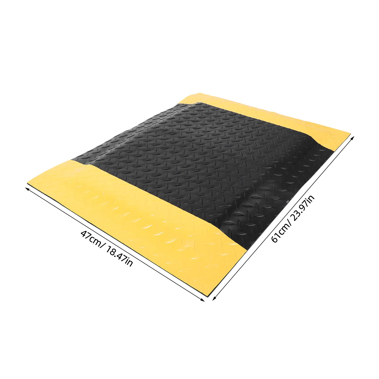 Anti Static Industrial Floor Mat Heavy Duty Non Slip Safety Diamond Plate Yellow Border Ergonomic Standing Mat Workstation view 4