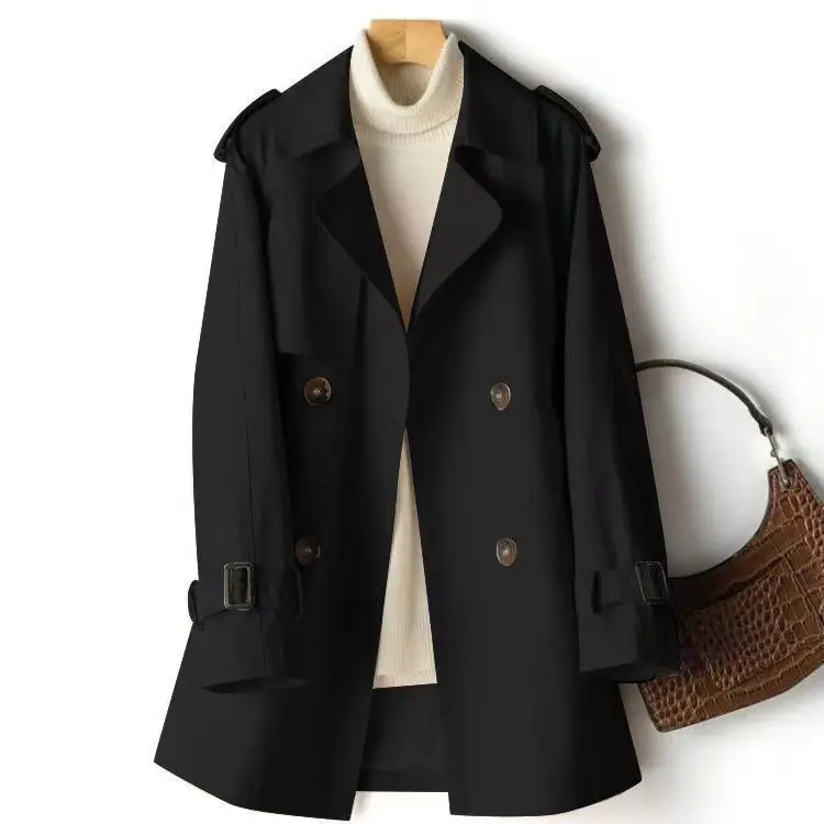 New Korean Autumn Trench Coat Women Fashion Double-breasted Coats Female Windbreaker Casual All-Match Outerwear Overcoat Ladies