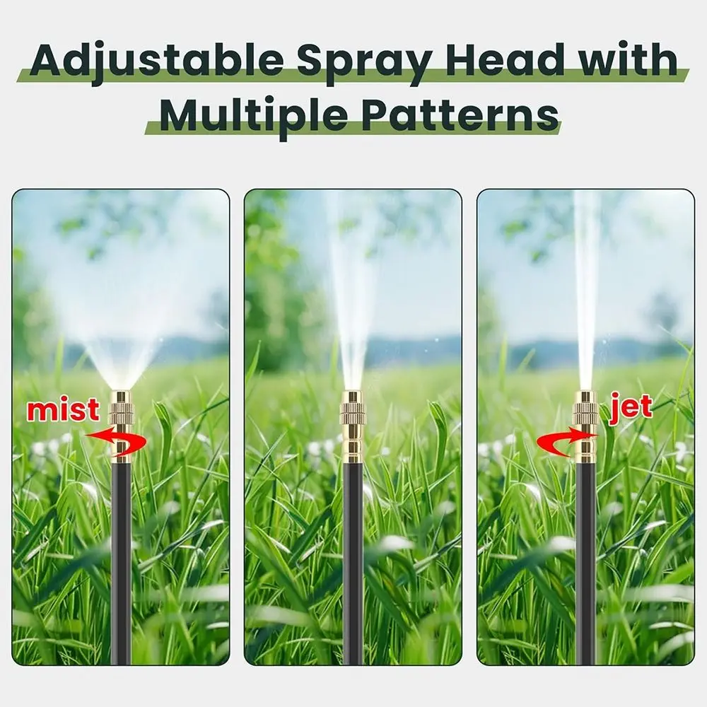 360° Adjustable Drip Irrigation System Automatic Watering 15m Tube Garden Watering Kit Push Fit Fittings Universal