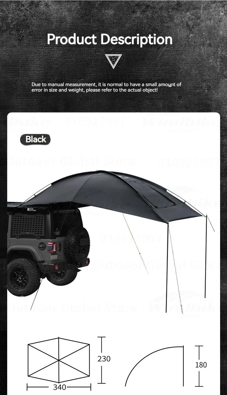 MOBI GARDEN Car Side Tent SUV Docking Camping Picnic Waterproof Sunscreen UPF50+ Convenient Black Advanced Canopy Awning Outdoor image 31