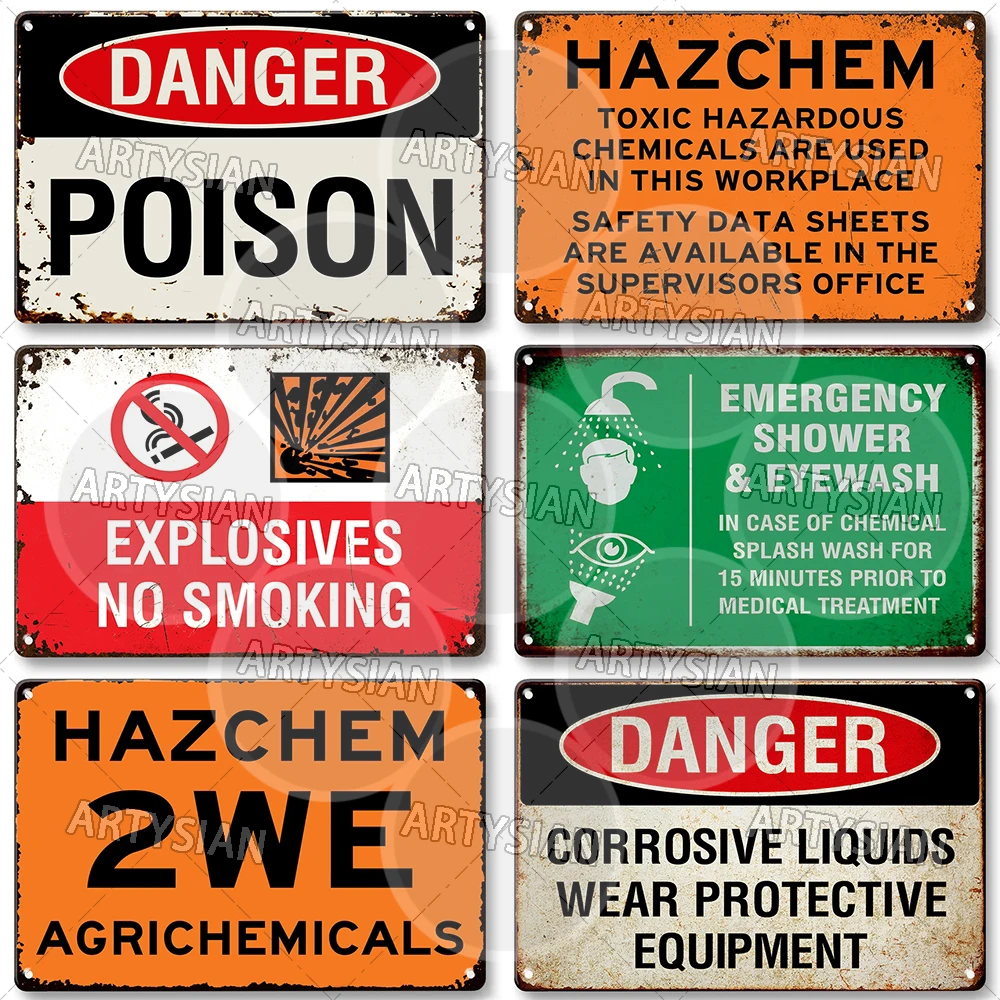 علامة معدنية من Hazchem كيميائية خطيرة سامة SDS 2WE 3WE 2XE مجموعة أدوات سائل تآكل حمض قابلة للاشتعال JET A-1 المبيدات UN 3373