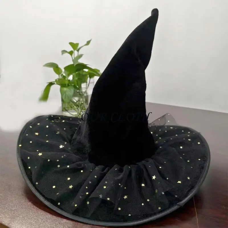 Halloween Witch Hat Wizard Hats for Women Girls Gifts Halloween Cosplay Costume Y1AC
