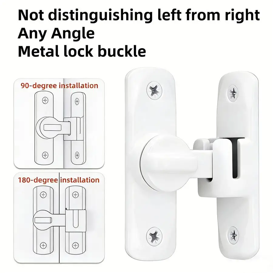 1/5/10/20/50/100pcs Barn Door Latches, White 90/180 Degree Gate Lock, Right Angle Door Lock Latch, Flip Gate Latches Hardware, D