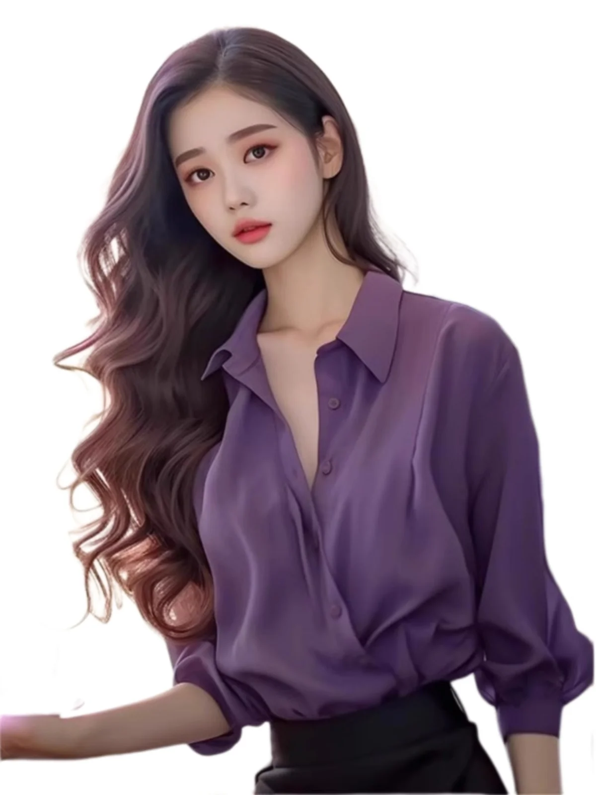 Faionable coreano Sle sciolto da donna viola irt estate casual capispalla vintage cardigan Top Ele Pendolarismo vento