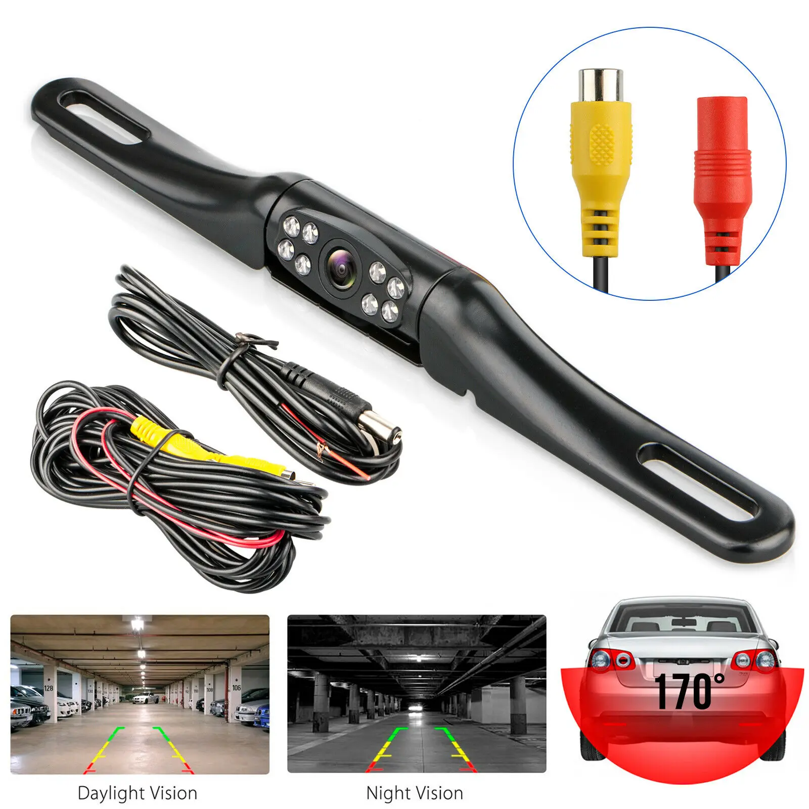 Car Rear View Backup Camera Parking Reverse Back Up Camera Waterproof CMOS 8LED