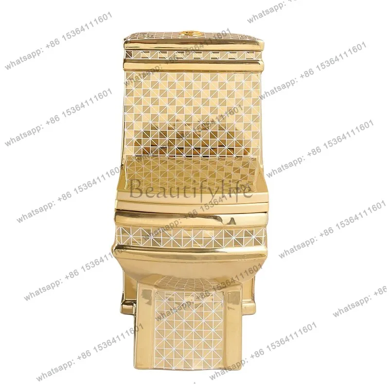 

Household flushing golden toilet water-saving silent deodorant toilet ceramic personalized toilet