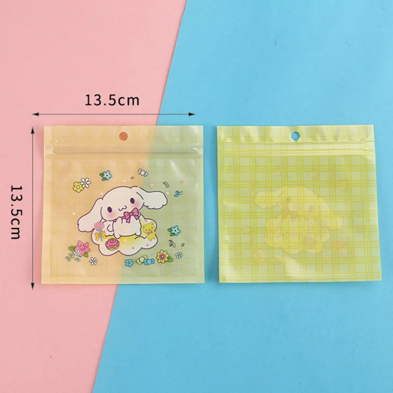 Sanrio helloo kitty lucu permen kue tas Ziplock tas kemasan makanan ringan tas ritsleting multifungsi hadiah festival 10 buah