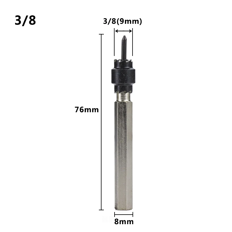 Broca de soldadura por puntos de 3/8 "y 5/16", broca central de acero inoxidable, cortador de agujeros de Metal con punta de carburo